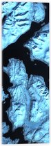 Acrylglas - Blauwe Abstracte Vlakken - 20x60 cm Foto op Acrylglas (Met Ophangsysteem)