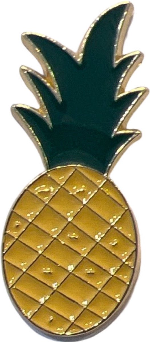Ananas Emaille Pin 1.5 cm / 3.7 cm / Geel Groen Goud