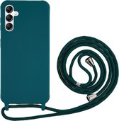 Coverup Siliconen Back Cover met Koord - Geschikt voor Samsung Galaxy A14 Hoesje - Groen