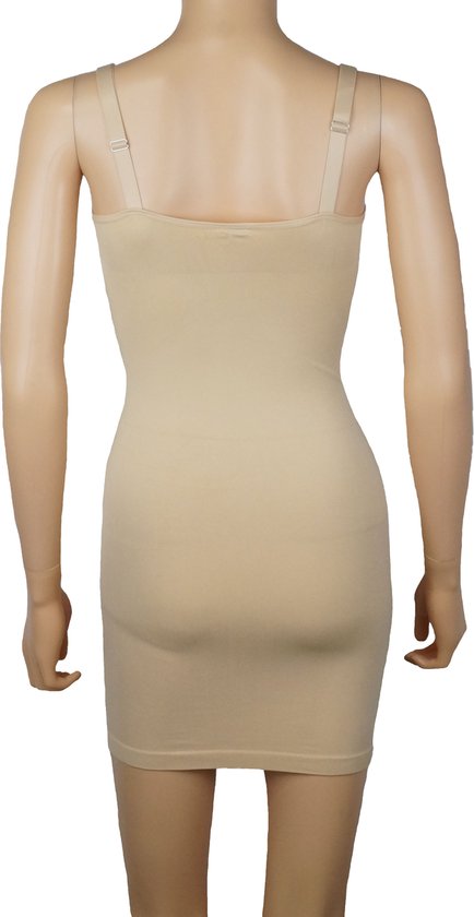J&C Dames sterk corrigerende jurk met verstelbare bandjes Huid - maat S/M (valt klein!) - Merkloos