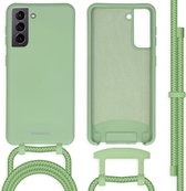 iMoshion Hoesje Met Koord Geschikt voor Samsung Galaxy S21 - iMoshion Color Backcover met afneembaar koord - Groen