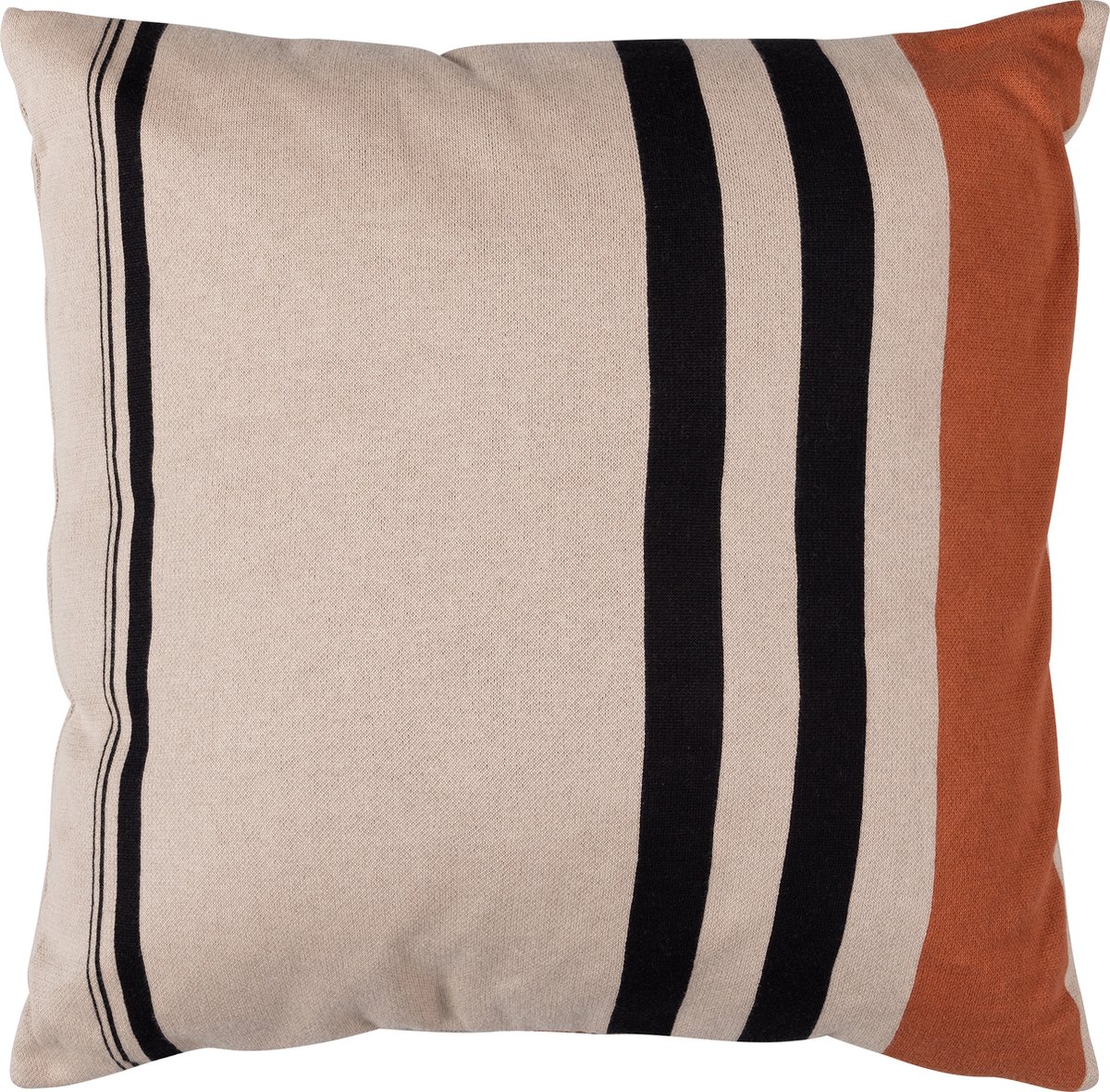 WOOOD Hani Kussen - Katoen - Khaki/Zwart - 45x45x10 khaki/black