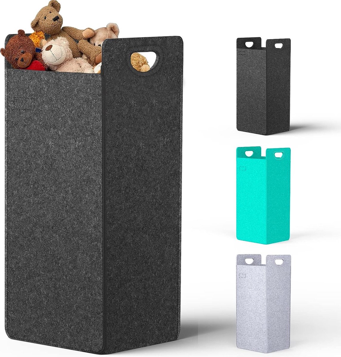 Goedkoopste Wasmand, opvouwbaar, 80 liter, large wasverzamelaar, multifunctionele vilten opbergmand, stylish, dragbare wasmand voor wasgoed, kleding, dekens, kussens, speelgoed