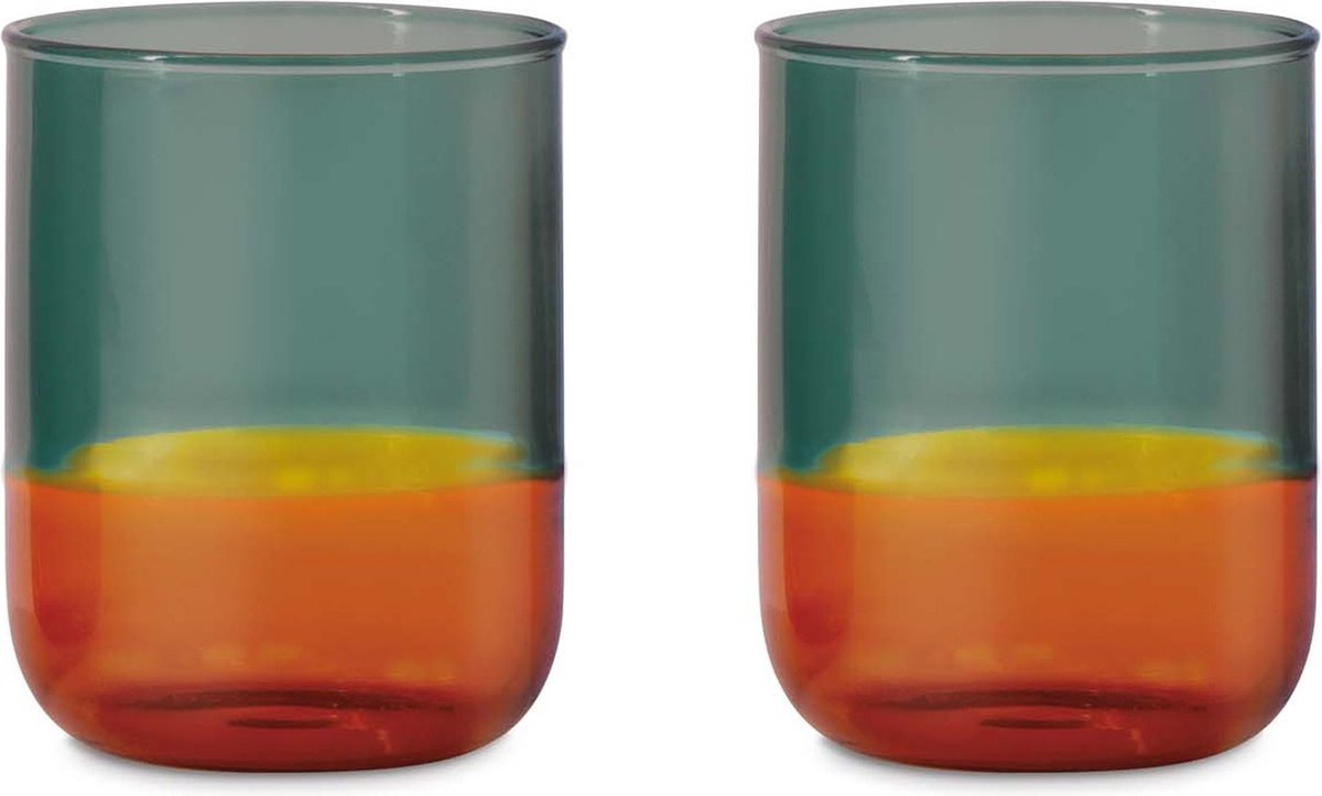 Remember - Glazen Set van 2 Stuks - Borosilicaatglas - Multicolor