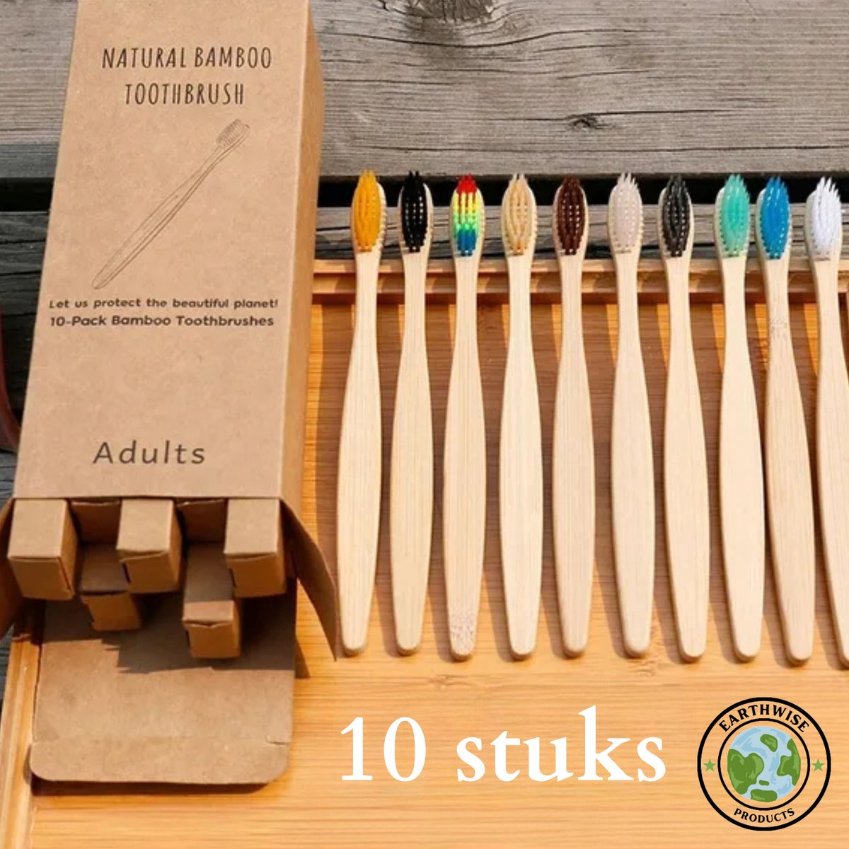 10 pack Bamboe Tandenborstels - Zero Waste - Vegan - Bamboo Toothbrushes - duurzaam
