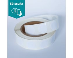 NFC World - NFC Stickers voor Amiibo - NFC Stickers - NFC Tag - NTAG215 Tag- Wit - 50 Stuks