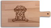 Serveerplank Honden Ierse wolfshond - Hapjesplank - Serveerplank 36x19cm - Verjaardag - Jubilea - Housewarming - Geschenk - Cadeau - WoodWideGifts