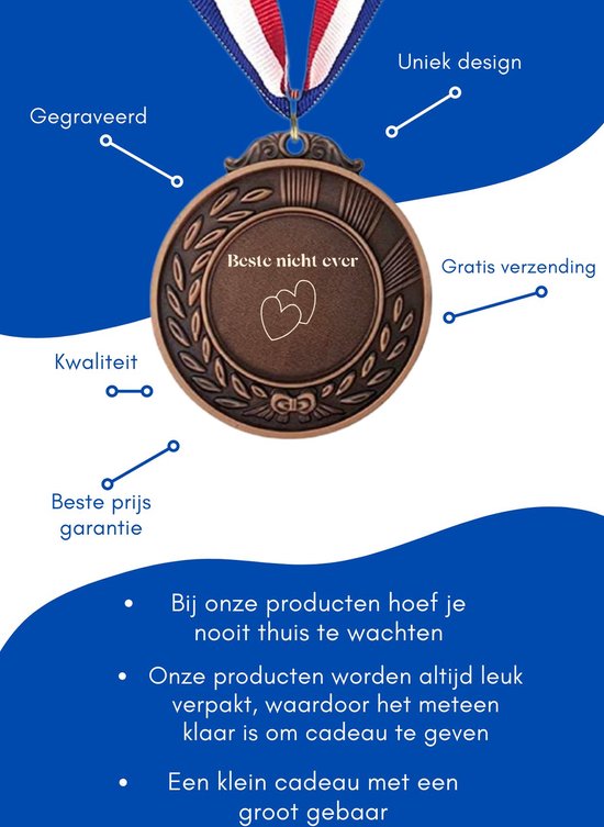 Akyol - beste nicht ever medaille bronskleuring - Nicht - de liefste nicht - leuk cadeau voor je nicht om te geven