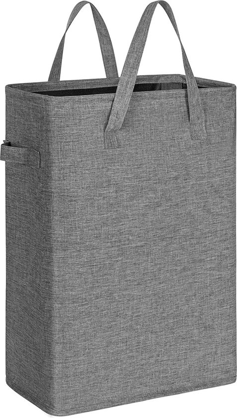 Sac à linge pliable et amovible - gris foncé, 33x23x53cm, avec poignée