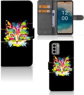 Wallet Book Case Nokia G22 Smartphone Hoesje Cat Color Leuke Verjaardagscadeaus