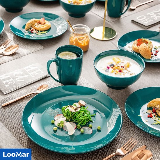 LooMar Service de table - 32 pièces - 8 personnes - Porcelaine - Luxe -  Service