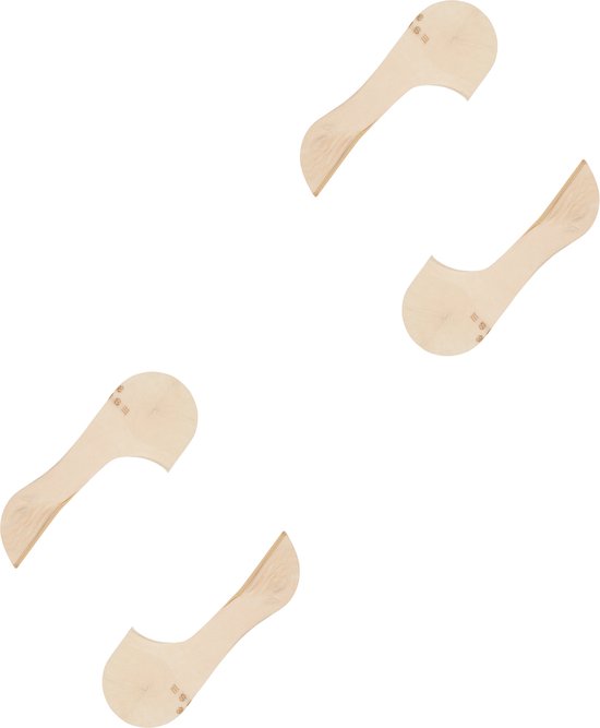 Esprit Cotton 2-Pack onzichtbare antislip kousenvoetjes katoen multipack footies dames beige - Maat 39-42
