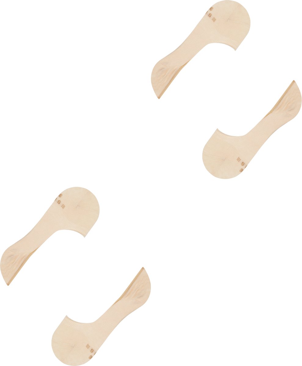 Esprit Cotton 2-Pack onzichtbare antislip kousenvoetjes katoen multipack footies dames beige - Maat 39-42 - Esprit