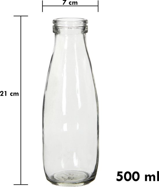 Melkfles met kurk - Ideaal voor o.a. Bed & Breakfast of Horeca - waterfles Melkfles of sapfles - 500ml - 24 Stuks — afbeelding 4