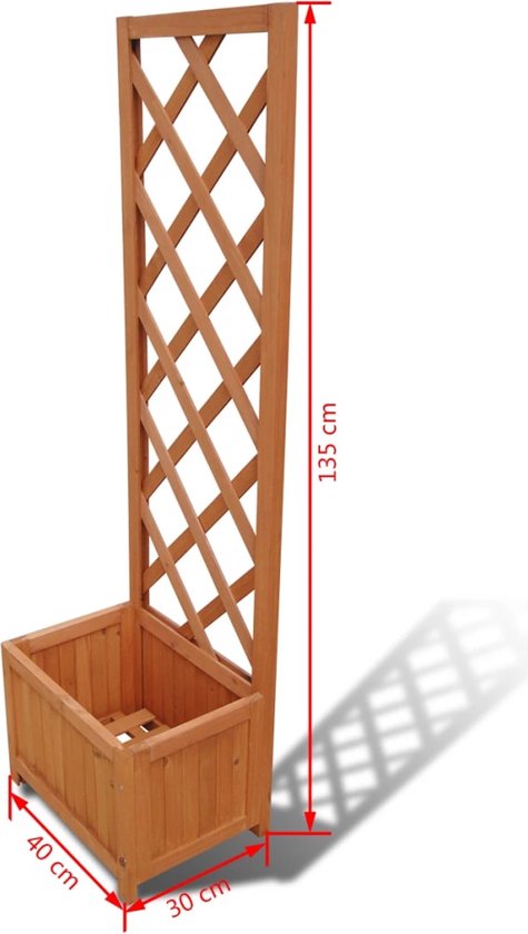 vidaXL - Plantenbak - met - klimrek - 40x30x135 - cm
