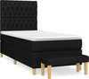 vidaXL - Boxspring - met - matras - stof - zwart - 90x190 - cm