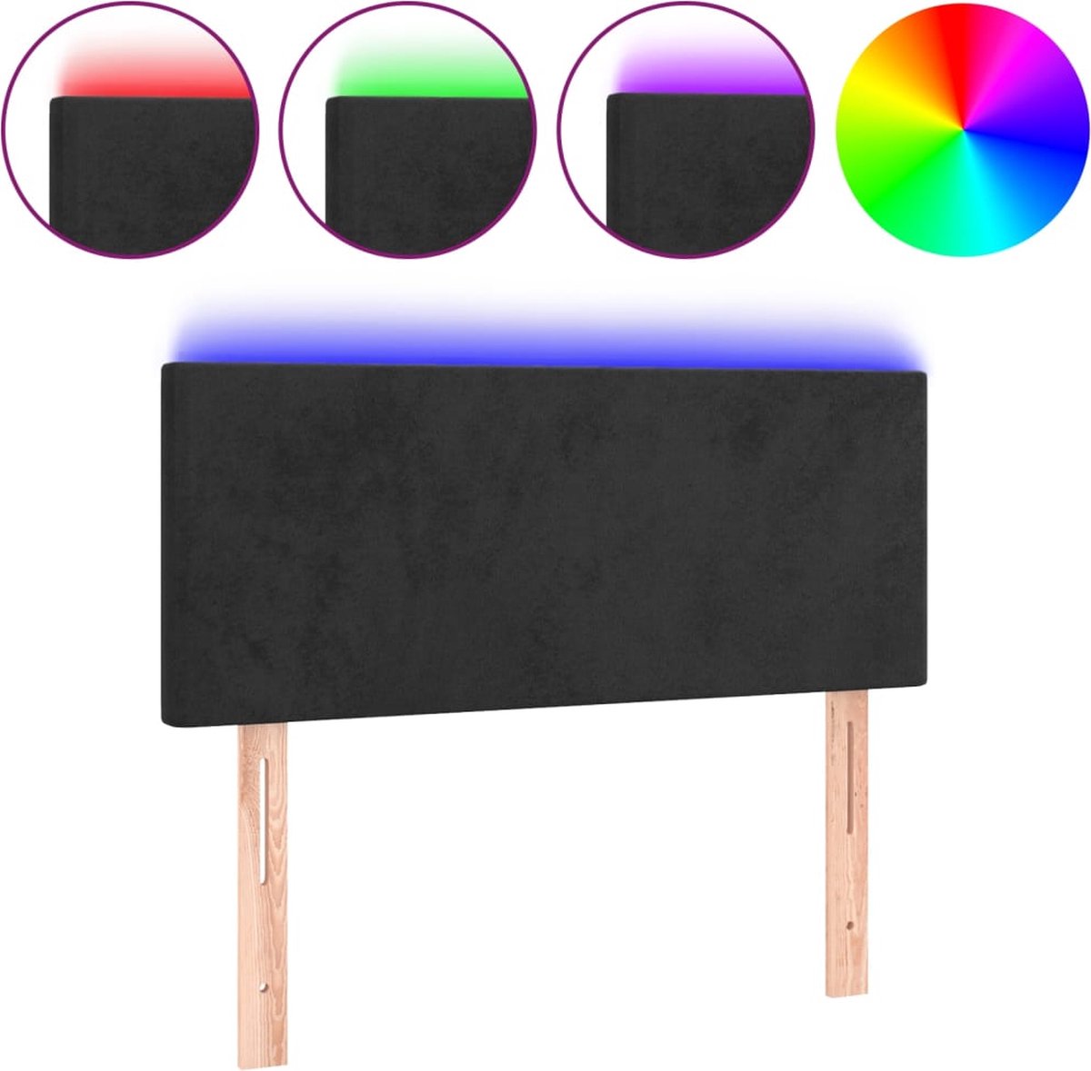 Tête de lit LED vidaXL gris foncé en velours 144x5x78/88 cm