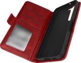 Geschikt voor Samsung Galaxy S23 Wallet Videohouder Magnetisch Tab Rood