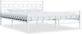 vidaXL - Bedframe - metaal - wit - 200x200 - cm