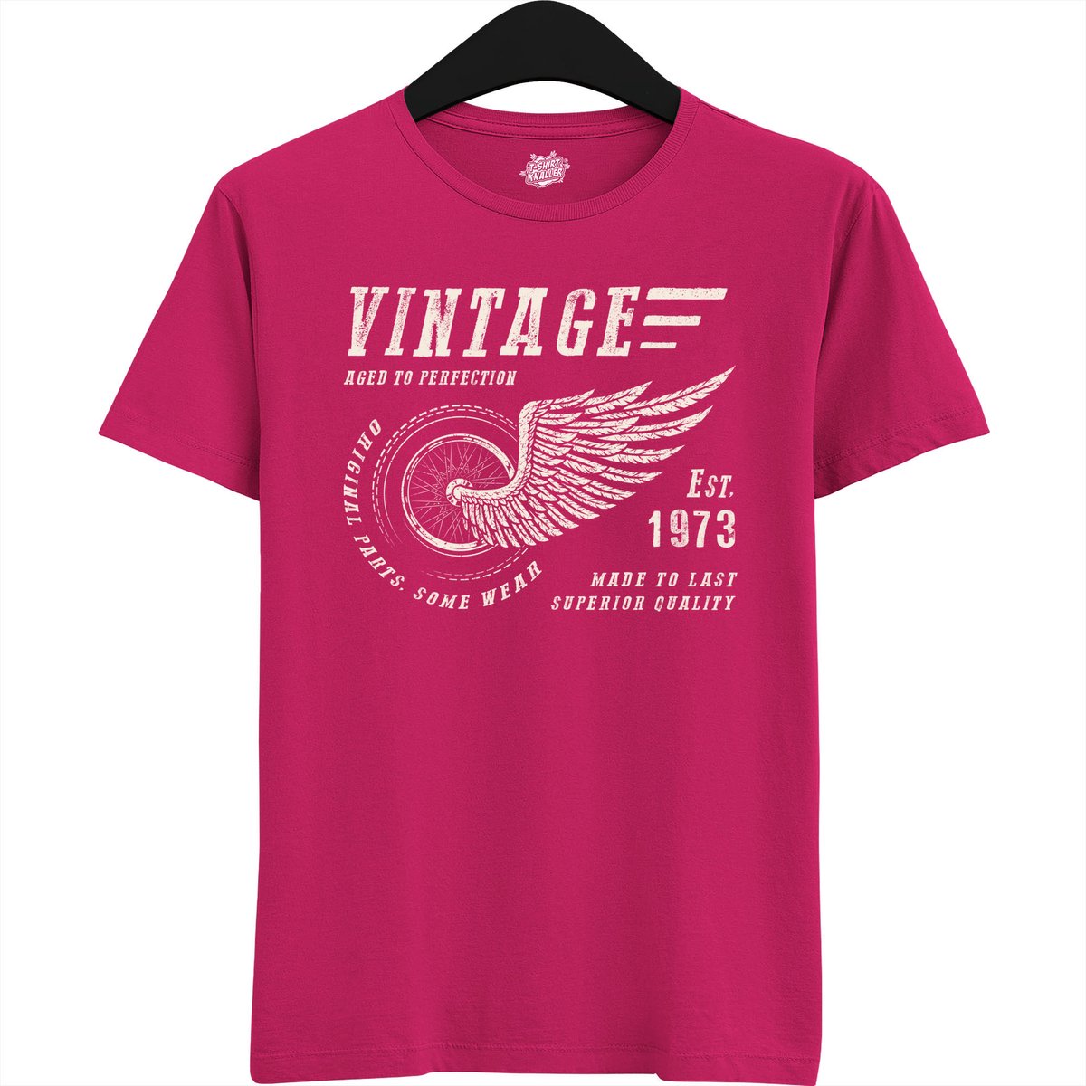 A Vintage Motorcycle Addict Est 1983 | Retro Verjaardag Motor Cadeau Shirt - T-Shirt - Unisex - Fucsia - Maat XXL