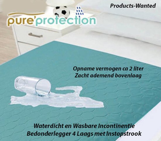 Sensalou Matrashoes - waterdichte en wasbare onderlegger voor incontinentie, lakens voor vloeistoffen, bloed en zweet - 60 x 60 cm (4