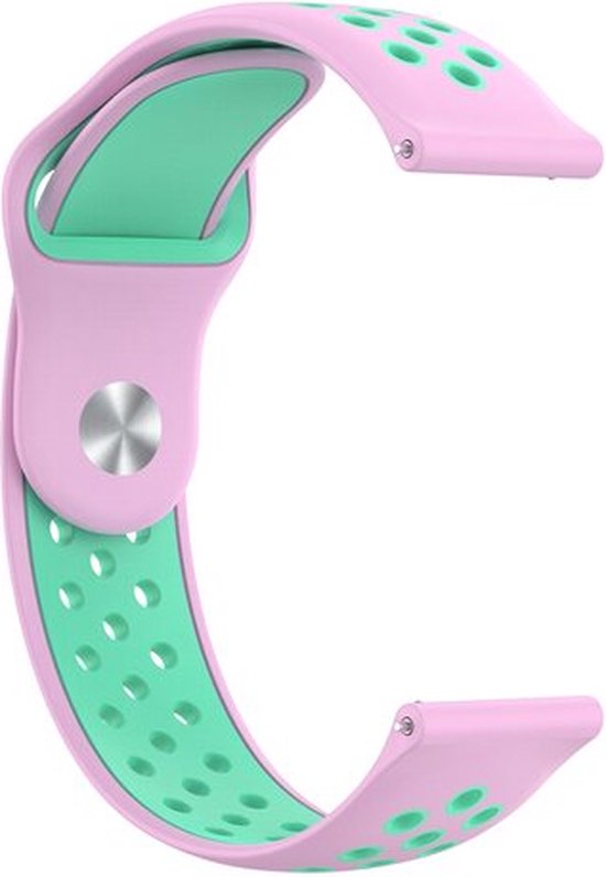 By Qubix Sport Edition 22 mm - Rose + Vert - Convient pour Samsung Galaxy Watch 3 (45 mm) - Galaxy Watch 46 mm - Gear S3 Classic & Frontier