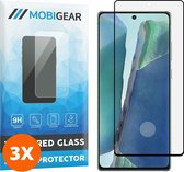 Mobigear - Screenprotector geschikt voor Samsung Galaxy Note 20 Glazen | Mobigear Curved Screenprotector - Case Friendly - Zwart (3-Pack)
