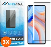 Mobigear Screenprotector geschikt voor OPPO Reno 4 Pro 5G Glazen | Mobigear Curved Screenprotector - Case Friendly - Zwart (3-Pack)