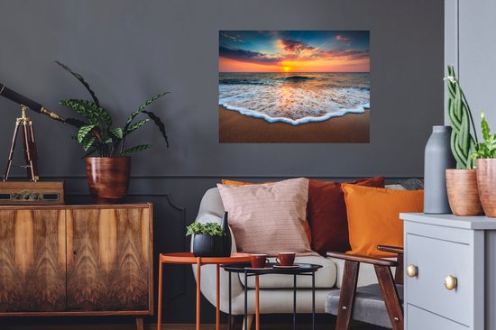 Stickers muraux - Film autocollant - Plage - Mer - Coucher de soleil - 80x60 cm - Film adhésif - Stickers muraux Chambre d'enfant - Papier peint autocollant - Papier peint autocollant - Film autocollant