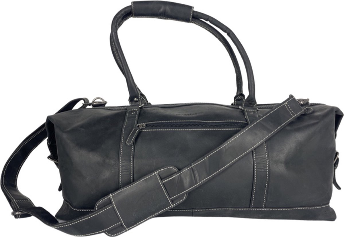 Handbagage – Zwart – Lederen Sporttas – Weekendtas – Reistas - Duffelbag - XXL - Tas - Leer - Travelbag