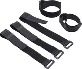 FSW-Products - 10 Stuks - Klittenband Kabelbinders - Kabelhouders - Kabelwinder - Organiseren - Zwart - Zelfklevend Kabel Clips - Tie wrap - 20x200mm - Kabelklem