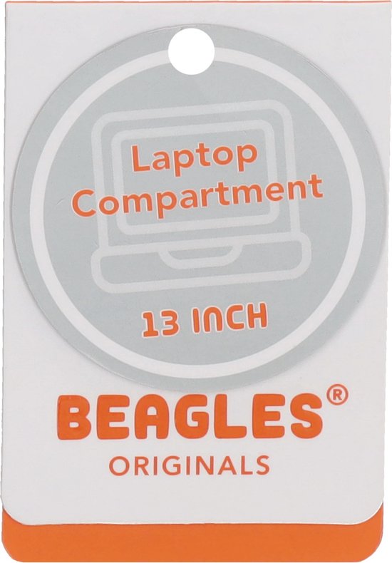 Label van Beagles Originals met vermelding 'Laptop Compartment 13 INCH'.