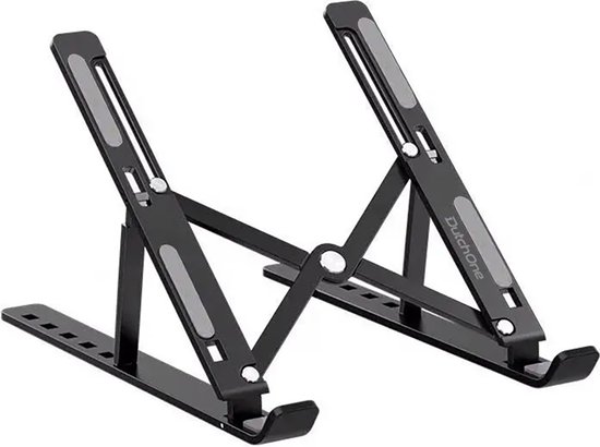 DutchOne Laptop Standaard Verstelbaar Universeel Zwart - Laptop houder - Laptopsteun - Laptophouder - Ergonomisch - Aluminium - t/m 17 inch