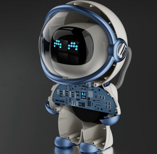 Astronaut Bluetooth Smart Ai Weker Radio Interactieve Audio Klok Wekker Met Geheugenkaart Computer Speaker Slim Creatief Cadeau