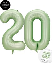 Ballon Aluminium Chiffre XXL - Numéro 20 ans - Olive - Vert - Satin - Nude - 100 cm - 20 ans Articles de fête Anniversaire