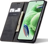 Hoesje geschikt voor Xiaomi Redmi Note 12 5G / Poco X5 - Book Case Leer Slimline Zwart