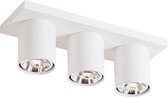 QAZQA tubo - Moderne Plafondspot | Spotje | Opbouwspot - 3 lichts - L 36 cm - Wit - Woonkamer | Slaapkamer | Keuken