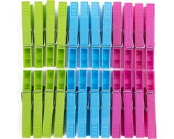 Wasknijpers - kunststof - 120x stuks - kleuren mix - 8 cm - was ophangen - knijper