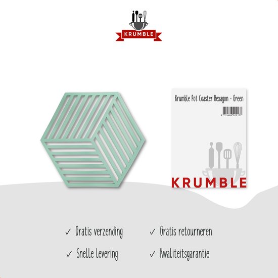 Krumble Pannenonderzetter Hexagon / Pan onderzetter / Pannen onderzetter / Siliconen / Hittebestendig - Groen - Krumble