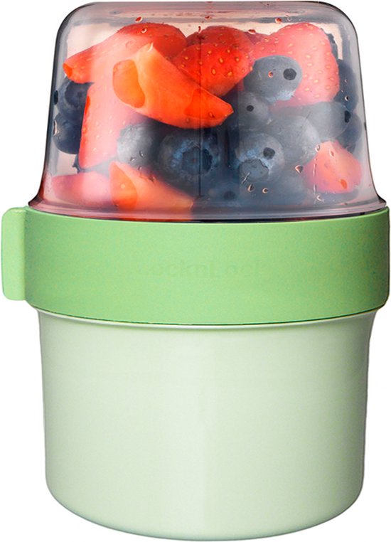 Lock&Lock Yoghurt cup to go - Muesli cup to go - Snack box - Snack box - Small - 360 ml + 310 ml - Vert