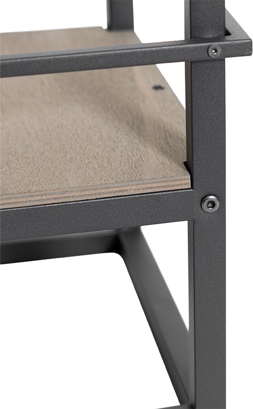 QAZQA cage fltl - Lampadaire Industriel | Lampadaire - 1 lumière - H 130 cm - Zwart - Industriel - Salon | Chambre à coucher | Cuisine