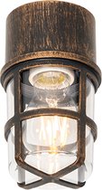 QAZQA kiki - Moderne Plafondlamp voor buiten - 1 lichts - Ø 92 mm - Goud/messing - Buitenverlichting