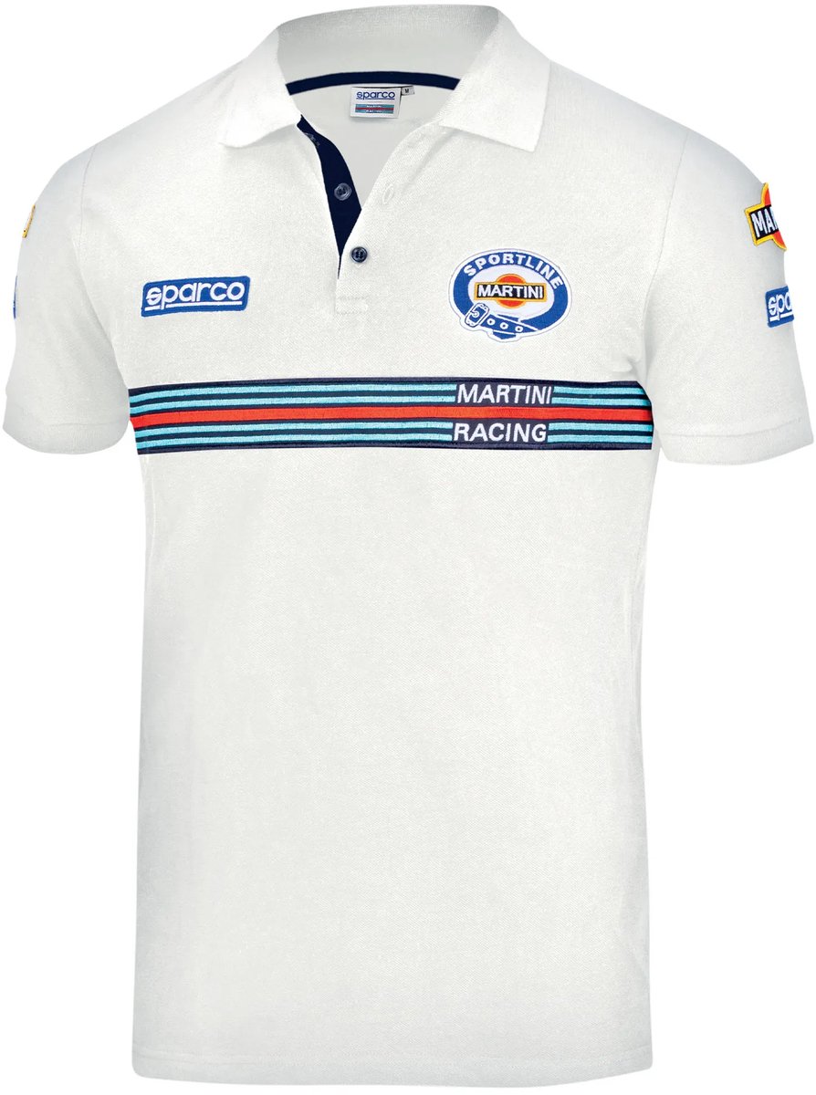 Sparco Replica Martini Racing Poloshirt - Wit - Maat L