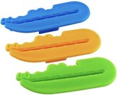 Tube Uitknijper - Tandpasta Knijper- Krokodillen vorm - Mix kleuren - Set van 3 -