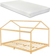 Kinderbed Alan - Huisbed - Met Matras - Bamboe - 120x200cm - Koudschuim Matras