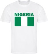 Nigeria - T-shirt Wit - Voetbalshirt - Maat: 134/140 (M) - 9 - 10 jaar - Landen shirts