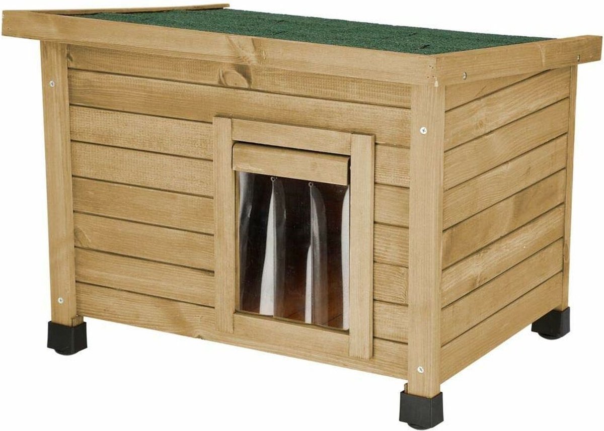 Bol.com Kerbl - Kattenhuis - Rustica - 57x45x43 - cm - bruin - en - groen aanbieding