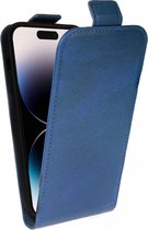 Rosso Element Verticale Flip Case Geschikt voor Apple iPhone 14 Pro | Portemonnee Book Case | Hoesje met Pasjeshouder | Magneetsluiting | Twee Pasjes | Blauw