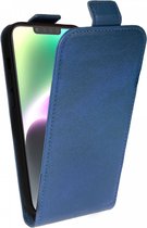 Rosso Element Verticale Flip Case Geschikt voor Apple iPhone 14 | Portemonnee Book Case | Hoesje met Pasjeshouder | Magneetsluiting | Twee Pasjes | Blauw