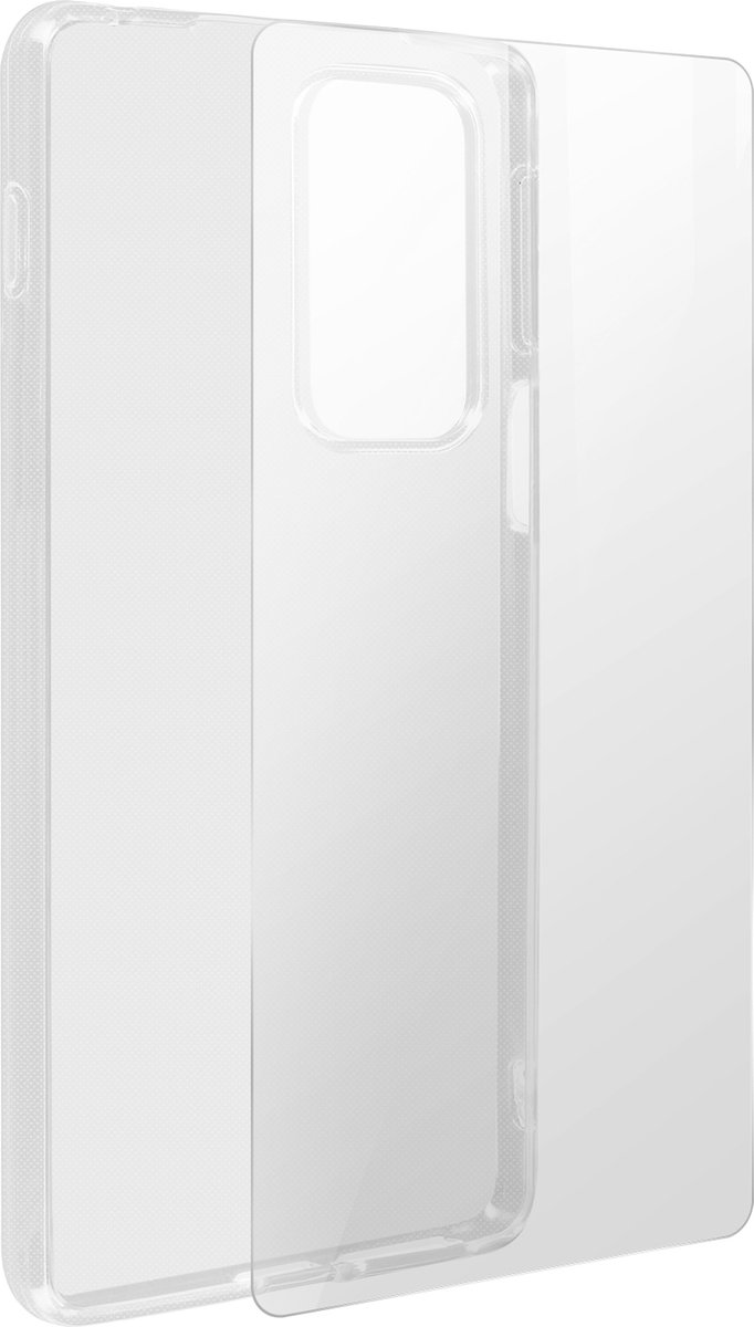 Hoes geschikt voor Motorola Edge 20 Pro Siliconen + Gehard Glas 9H Transparant